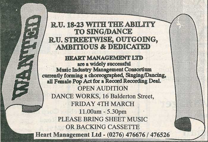 The original Spice Girls casting call
